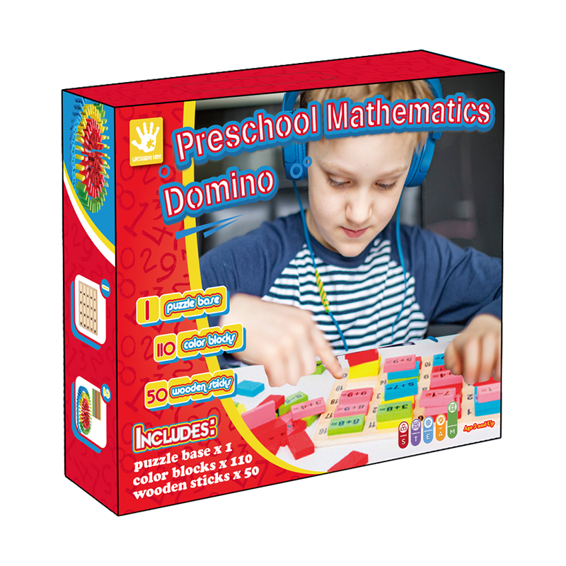 Kit de brinquedo de dominó de matemática pré-escolar